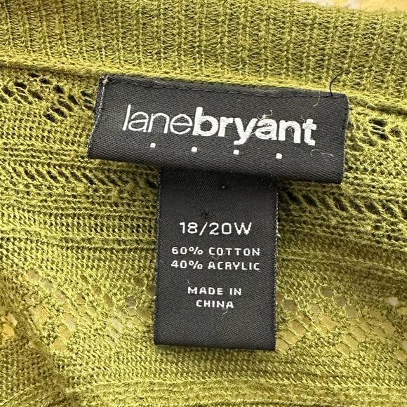 Lane Bryant Olive Green Ruffled Trim Open Front Cardigan Sweater 18/20W - Picture 6 of 7